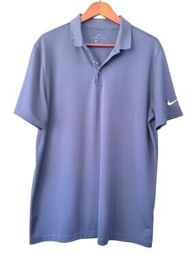 Nike Dri-Fit Men’s Mock Neck Polo Shirt in Slate Blue Sz L